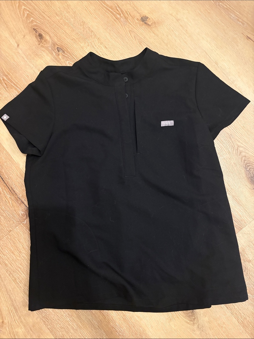 Figs Black Francisca Henley - Scrub Top